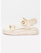 GUESS Sandale flatform cu velcro - Alb fildes