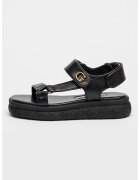 GUESS Sandale flatform cu velcro - Negru