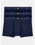 GUESS Set de boxeri cu banda logo in talie - 3 perechi - Albastru inchis