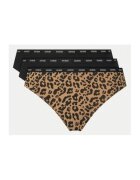 GUESS Set de chiloti din amestec de bumbac cu model si uni - 3 perechi