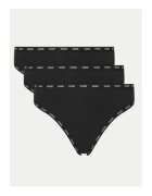 GUESS Set de chiloti din amestec de bumbac cu model uni si banda in talie - 3 perechi
