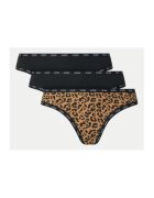 GUESS Set de chiloti tanga din amestec de bumbac cu model si uni - 3 perechi