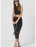 GUESS Top crop cu logo discret - Negru