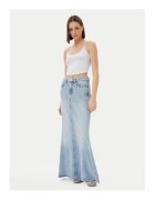 GUESS Top crop cu logo si guler rotund