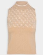 GUESS Top crop dama cu model - viscoza - bej -