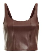 GUESS Top crop de piele ecologica - Maro