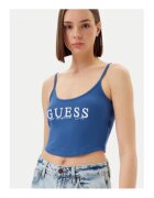 GUESS Top crop din amestec de vascoza cu logo
