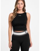 GUESS Top crop pentru fitness - Negru
