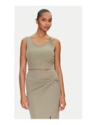 GUESS Top cu model uni - Verde masliniu