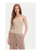 GUESS Top din amestec de poliester cu model logo si bretele subtiri