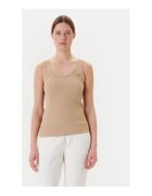 GUESS Top regular fit cu striatii - decolteu rotund si aplicatie metalica discreta