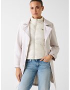 GUESS Trenci cu model 2in1 si revere decupate - Alb murdar