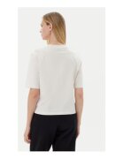 GUESS Tricou bumbac cu model uni si decolteu la baza gatului - Ecru