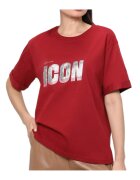 GUESS Tricou bumbac - rosu - Visiniu