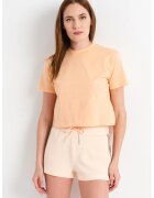 GUESS Tricou crop cu imprimeu logo pentru fitness - Portocaliu pal