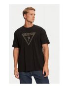 GUESS Tricou cu decolteu la baza gatului imprimeu logo