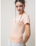 GUESS Tricou cu decolteu la baza gatului - pentru fitness - Piersica