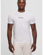GUESS Tricou cu decolteu la baza gatului si imprimeu - Alb/Albastru