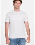 GUESS Tricou cu decolteu la baza gatului si imprimeu logo