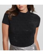 GUESS Tricou cu decolteu la baza gatului si logo -