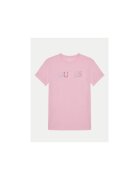 GUESS Tricou cu decolteu la baza gatului si logo cu strasuri