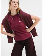 GUESS Tricou cu decolteu la baza gatului - Violet tyrian