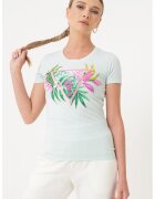 GUESS Tricou cu imprimeu floral - Verde/Fucsia/Albastru deschis