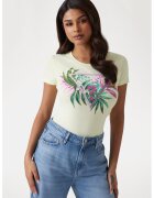GUESS Tricou cu imprimeu floral - Verde/Violet/Galben pal