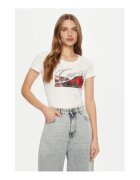 GUESS Tricou cu imprimeu logo din amestec de bumbac