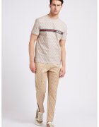 GUESS Tricou cu imprimeu logo - pentru fitness - Rosu/Maro nisip/Maro camel
