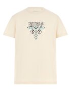 GUESS Tricou cu logo brodat - Negru/Albastru deschis/Bej deschis