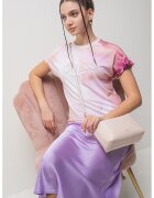 GUESS Tricou cu logo din strasuri si model - Violet/Roz