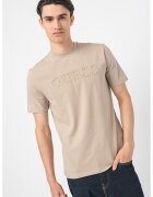 GUESS Tricou cu logo in relief - Grej