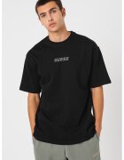 GUESS Tricou cu logo si decolteu la baza gatului - Negru/Gri inchis
