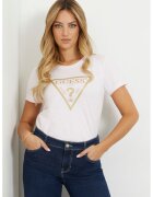GUESS Tricou cu logo si strasuri - Roz pastel