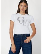 GUESS Tricou cu strasuri - Alb