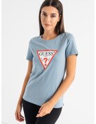 GUESS Tricou de bumbac cu imprimeu logo - Alb/Albastru pastel