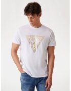 GUESS Tricou de bumbac cu imprimeu logo - Alb/Auriu