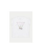 GUESS Tricou din amescet de bumbac cu model logo si decolteu la baza gatului
