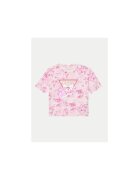 GUESS Tricou din amestec de bumbac cu imprimeu tropical si logo