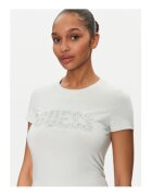 GUESS Tricou din amestec de bumbac organic cu decolteu la baza gatului -