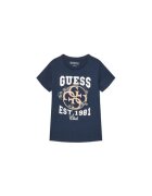 GUESS Tricou din amestec de bumbac organic cu decolteu la baza gatului