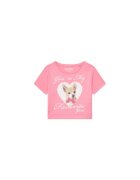GUESS Tricou din amestec de bumbac organic cu decolteu rotund si imprimeu catel