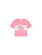 GUESS Tricou din amestec de bumbac organic cu logo din strasuri - Roz