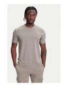 GUESS Tricou din amestec de bumbac si modal cu decolteu la baza gatului -