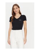 GUESS Tricou din amestec de modal cu decolteu la baza gatului