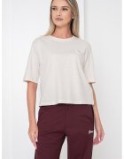 GUESS Tricou din bumbac cu decolteu la baza gatului - Crem