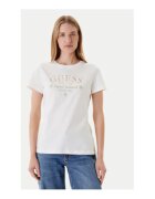 GUESS Tricou din bumbac cu decolteu la baza gatului si logo frontal