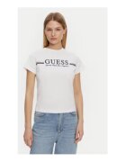 GUESS Tricou din bumbac organic cu logo distinctiv - Alb