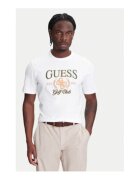 GUESS Tricou din bumbac organic si bumbac cu logo frontal - Alb